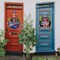 4th of July Hanging Door Sign - Patriotic Wooden Welcome Wreath for Front Door